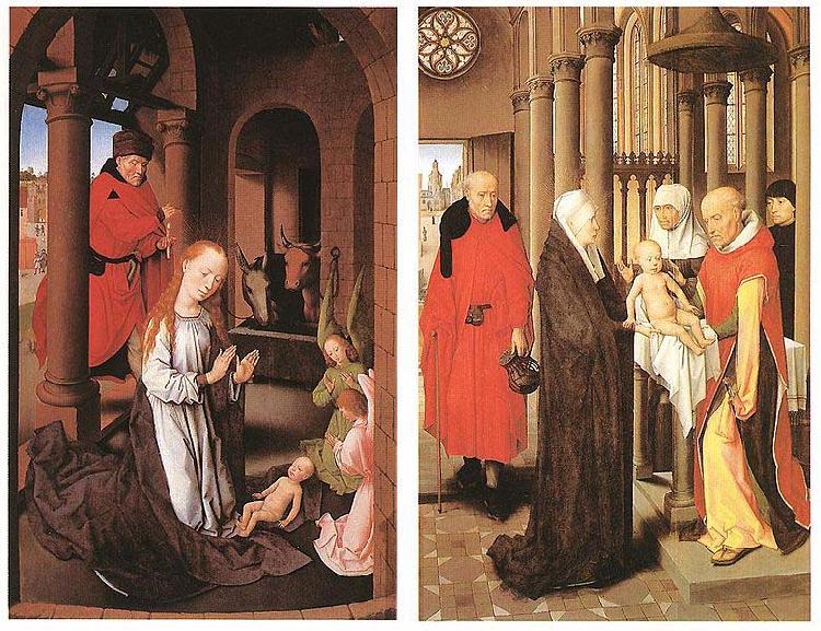 Hans Memling Wings of the Adoration of the Magi Triptych oil painting picture